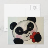 Panda-Blume Postkarte (Vorne/Hinten)