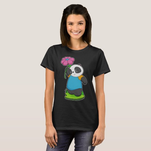 Panda-Blume T-Shirt (Vorne ganz)