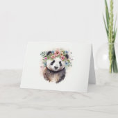 Panda Blume Wasserfarbe Karte (Vorderseite)