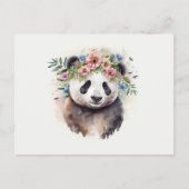 Panda Blume Wasserfarbe Postkarte (Vorderseite)