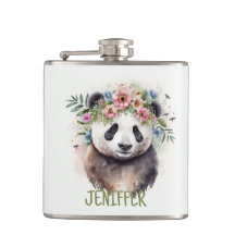 Panda Blumen Aquarell