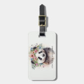 Panda Blumen Aquarell                           Gepäckanhänger (Vorderseite vertikal)