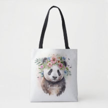 Panda Blumen Aquarell
