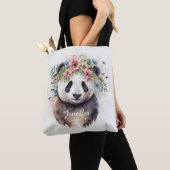 Panda Blumen Aquarell Tasche (Von Nahem)