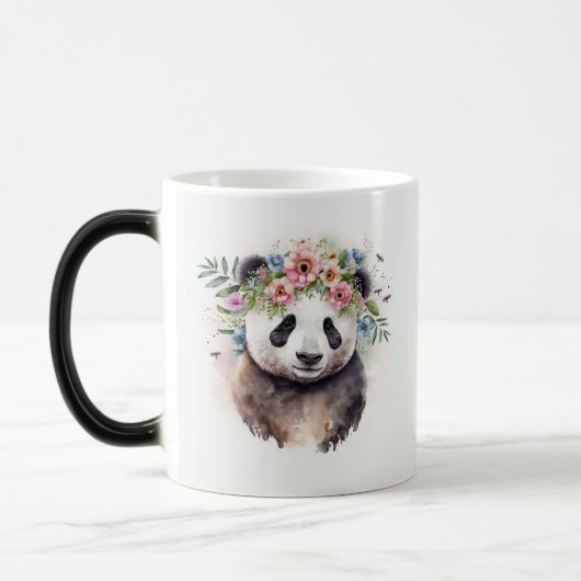 Panda Blumen Aquarell Verwandlungstasse (Links)