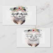 Panda Blumen Aquarell Visitenkarte (Vorne/Hinten)