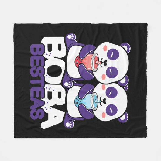 Panda Boba Bubble Tee Anime Kawaii Neko Girls Fleecedecke (Vorderseite (Horizontal))