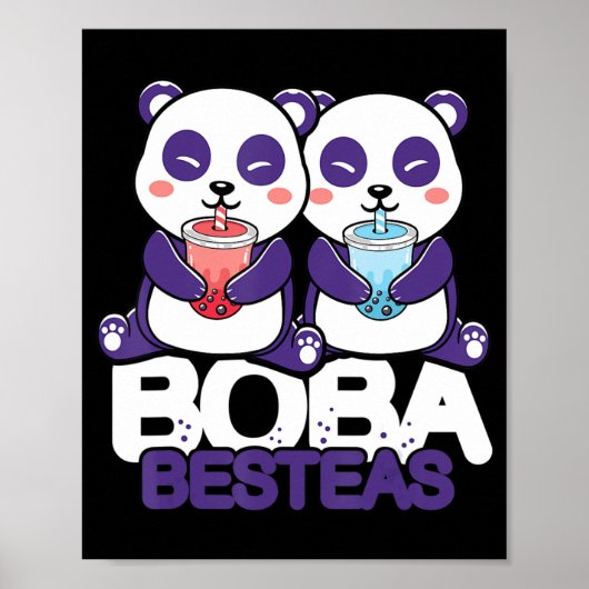 Panda Boba Bubble Tee Anime Kawaii Neko Girls Poster (Vorne)