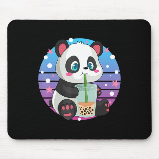 Panda Boba Tea Bubble Tea Anime Kawaii Neko Mousepad (Vorne)