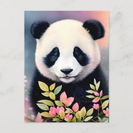 Panda Botanical Art Postkarte