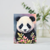 Panda Botanical Art Postkarte (Stehend Vorderseite)