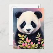 Panda Botanical Art Postkarte (Vorne/Hinten)
