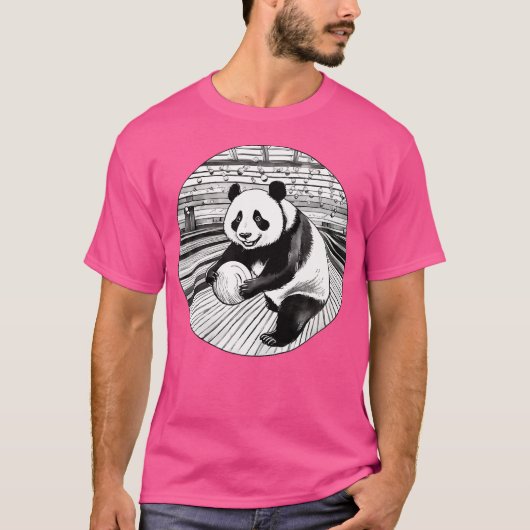 Panda Bowling Player Funny Bowler für Männer T-Shirt (Vorderseite)