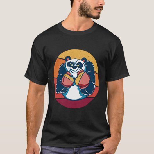 Panda-Boxen Boxer Schlag T-Shirt (Vorderseite)