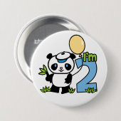 Panda Boy 2. Geburtstag Button (Vorne & Hinten)