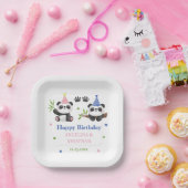 Panda Boy and Girl Joint Birthday  Pappteller (Party)