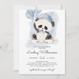Panda Boy Baby Shower Einladung