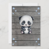 Panda Boy Baby Shower Einladung, rustikaler blauer Einladung (Rückseite)