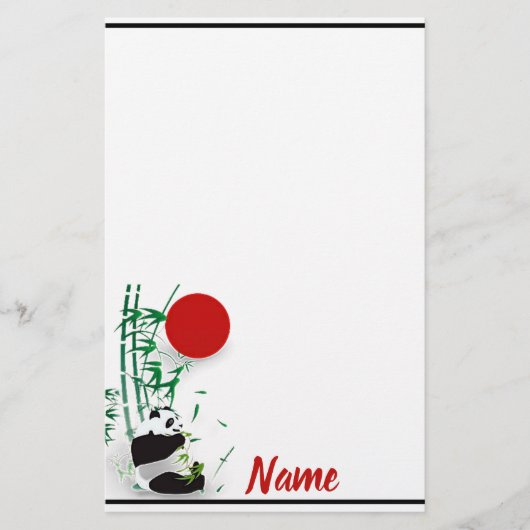 Panda Briefpapier (Vorderseite)