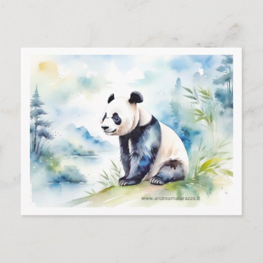 Panda bringt viel Glück Postkarte (Vorderseite)