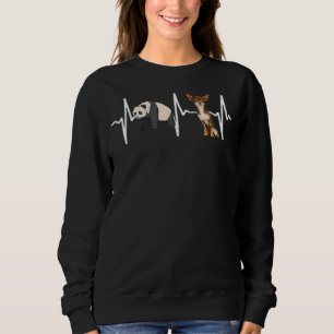 Panda Brown Chihuahua Heartbeat Dog Sweatshirt