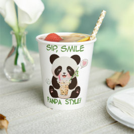 Panda Bubble Tee Pappbecher
