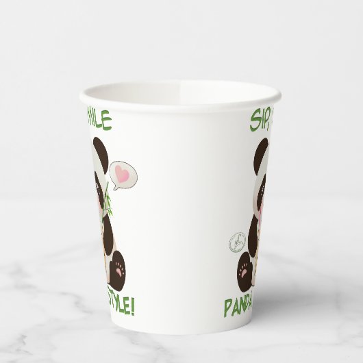 Panda Bubble Tee Pappbecher (Links)
