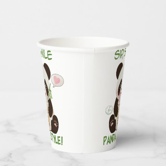 Panda Bubble Tee Pappbecher (Rechts)