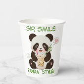 Panda Bubble Tee Pappbecher (Vorderseite)