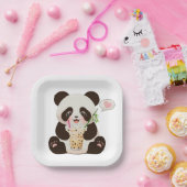Panda Bubble Tee Pappteller (Party)