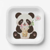 Panda Bubble Tee Pappteller (Vorderseite)