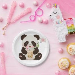 Panda Bubble Tee Pappteller