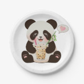 Panda Bubble Tee Pappteller (Vorderseite)