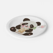 Panda Bubble Tee Pappteller (Schrägansicht)