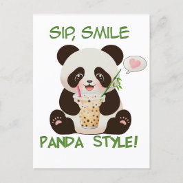 Panda Bubble Tee Postkarte