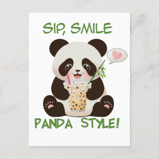 Panda Bubble Tee Postkarte