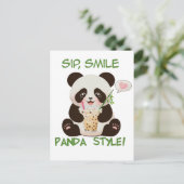 Panda Bubble Tee Postkarte (Stehend Vorderseite)