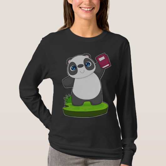 Panda Buch T-Shirt (Vorderseite)