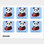 Panda Buchzeichen Sticker lesen (Blatt)