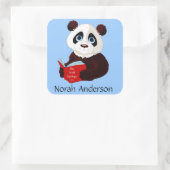 Panda Buchzeichen Sticker lesen (Tasche)