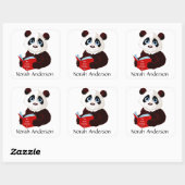 Panda Buchzeichen Sticker lesen (Blatt)