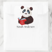Panda Buchzeichen Sticker lesen (Tasche)