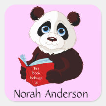 Panda Buchzeichen Sticker lesen