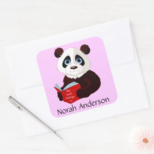Panda Buchzeichen Sticker lesen (Umschlag)