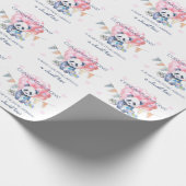Panda bunting and balloons Baby Shower Geschenkpapier (Ecke)