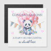 Panda bunting and balloons Baby Shower Magnetkarte (Vorne/Hinten)