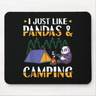 Panda Camping Ich liebe Pandas Mousepad