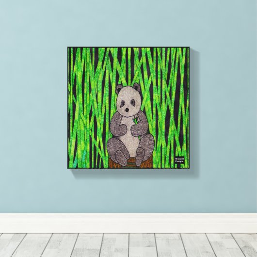 Panda - Canvas Print Leinwanddruck (Insitu (Holzboden))
