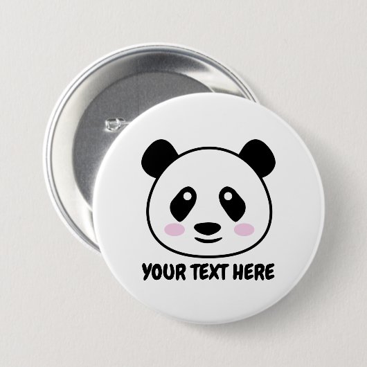 Panda-Cartoon-Buttons mit benutzerdefiniertem Text Button (Vorne & Hinten)