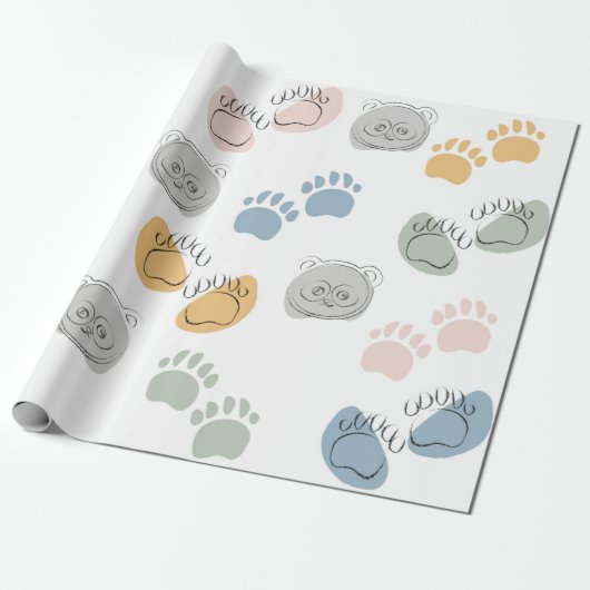 Panda Cartoon Kids Baby Wrappaper Geschenkpapier (Ungerollt)